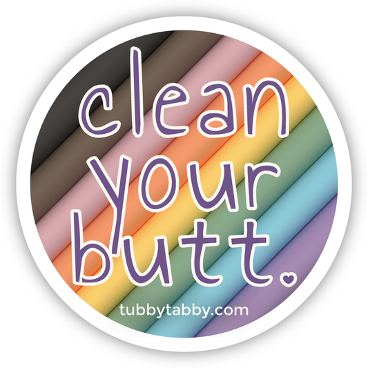 Clean Your Butt sticker (rainbow) image 0