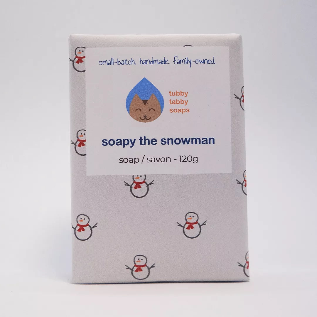Soapy the Snowman handmade soap image 1
