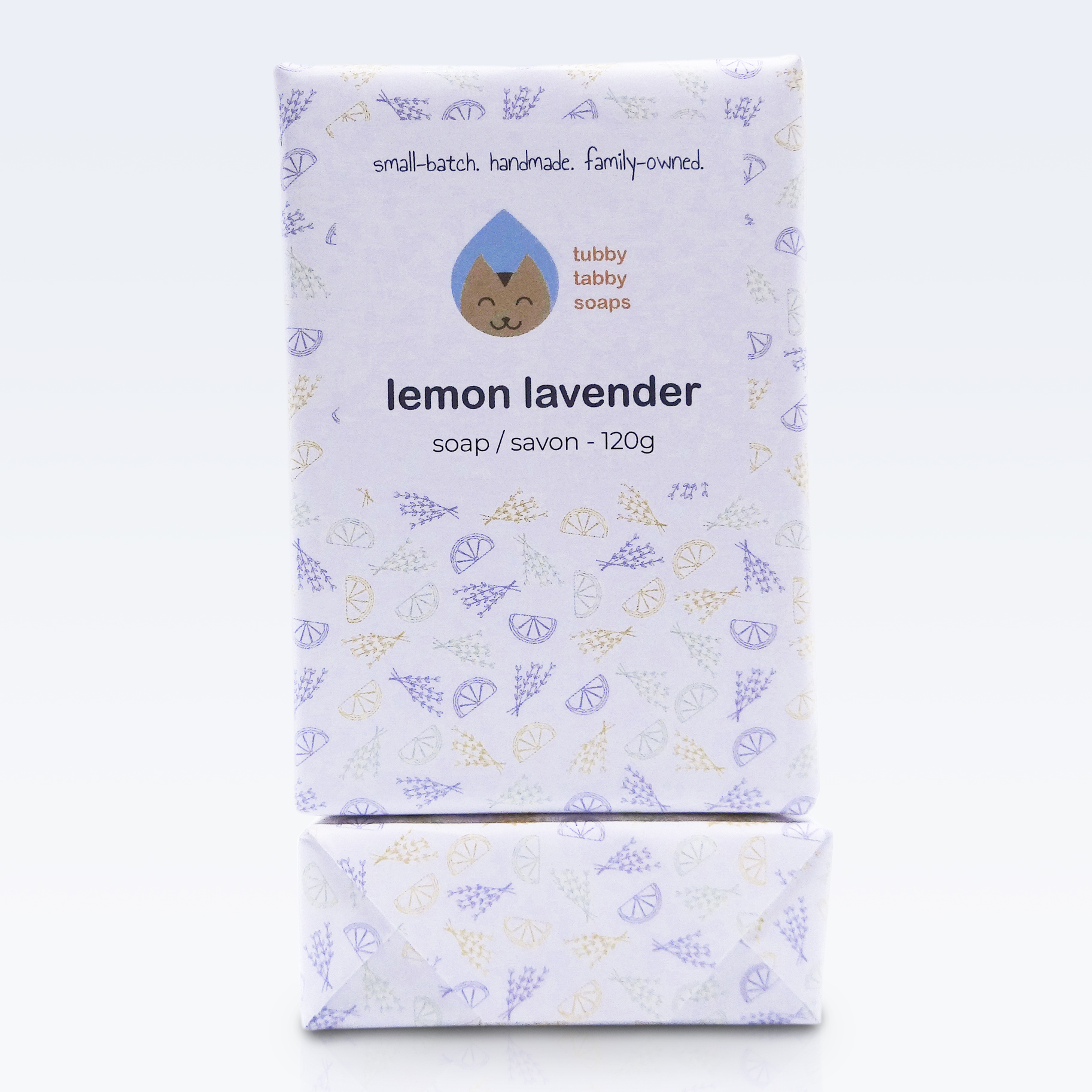Lemon Lavender handmade soap by Tubby Tabby Soaps (all natural with essential oils and alkanet root)