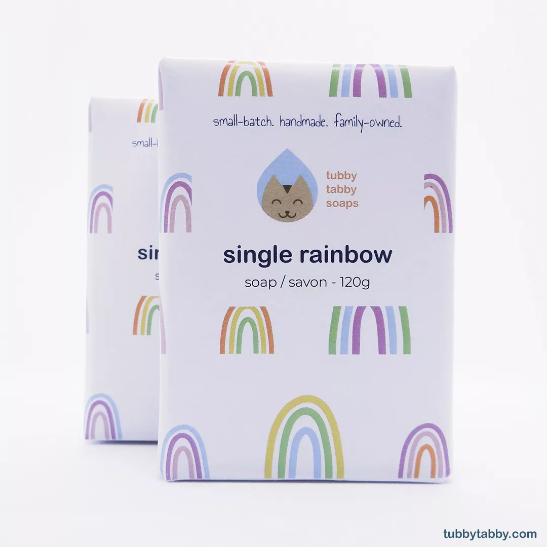 Single Rainbow handmade soap by Tubby Tabby Soaps