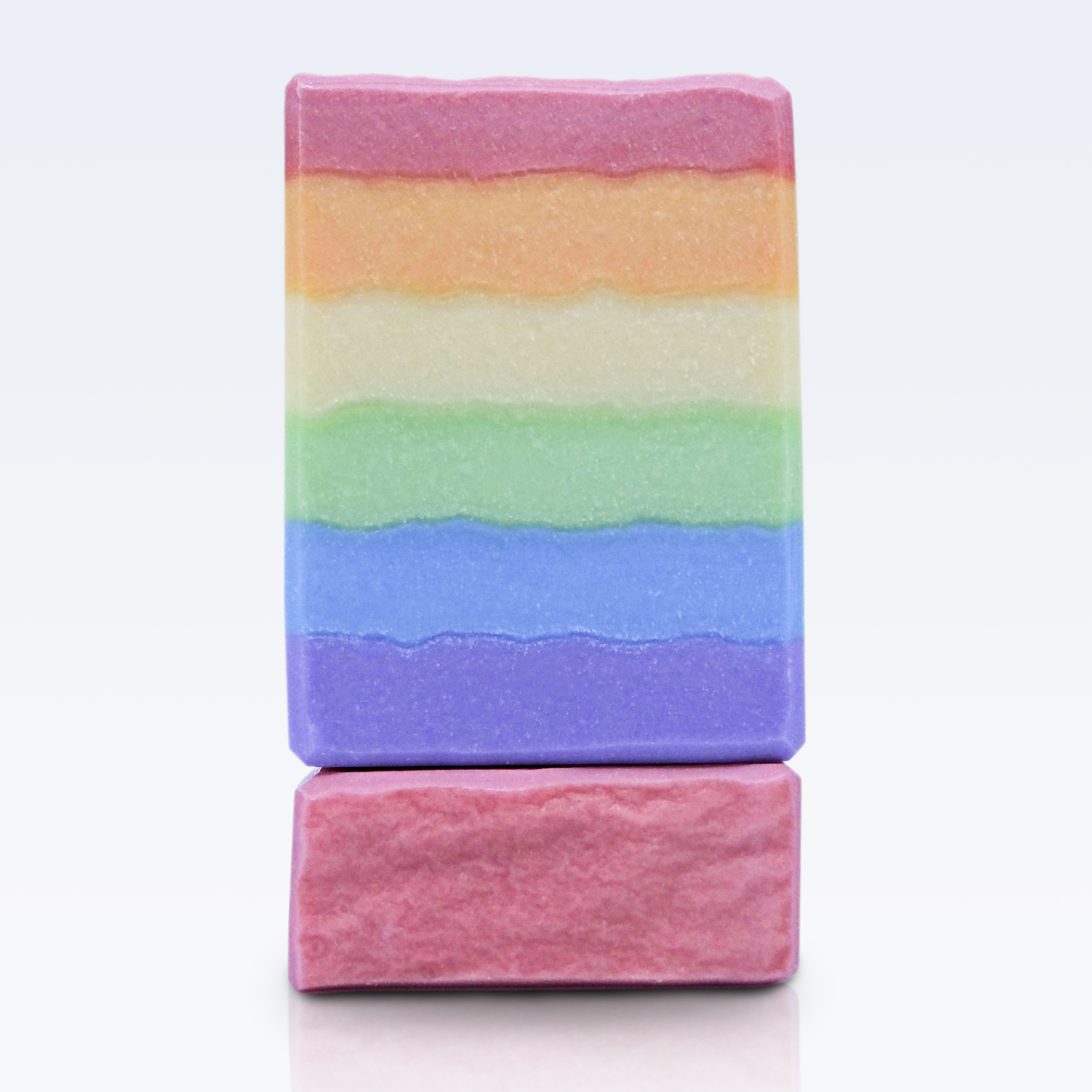 Single Rainbow handmade soap by Tubby Tabby Soaps (unscented, natural, kid friendly, also available as a double rainbow)