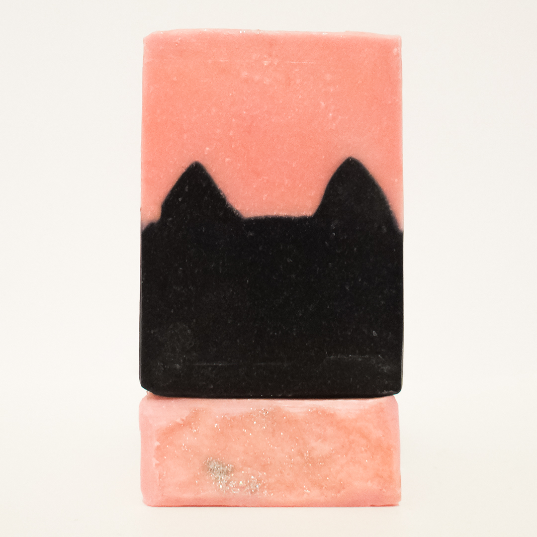 All Cats Are Beautiful (ACAB) handmade soap with key lime scent (featuring original artwork by Lucky Little Queer aka KJ Forman) by Tubby Tabby Soaps