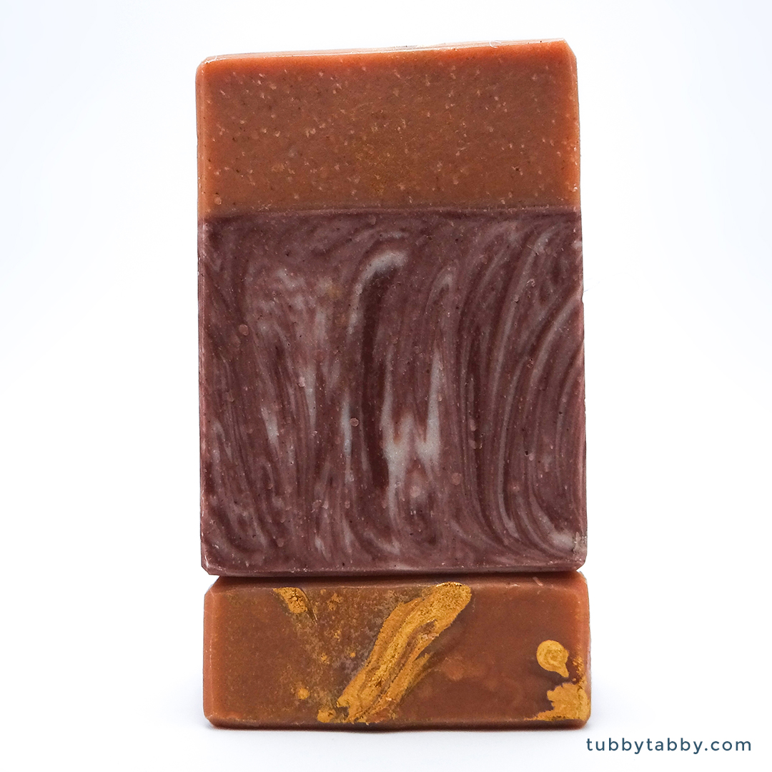 Pumpkin Spice limited edition handmade soap by Tubby Tabby Soaps (unwrapped)