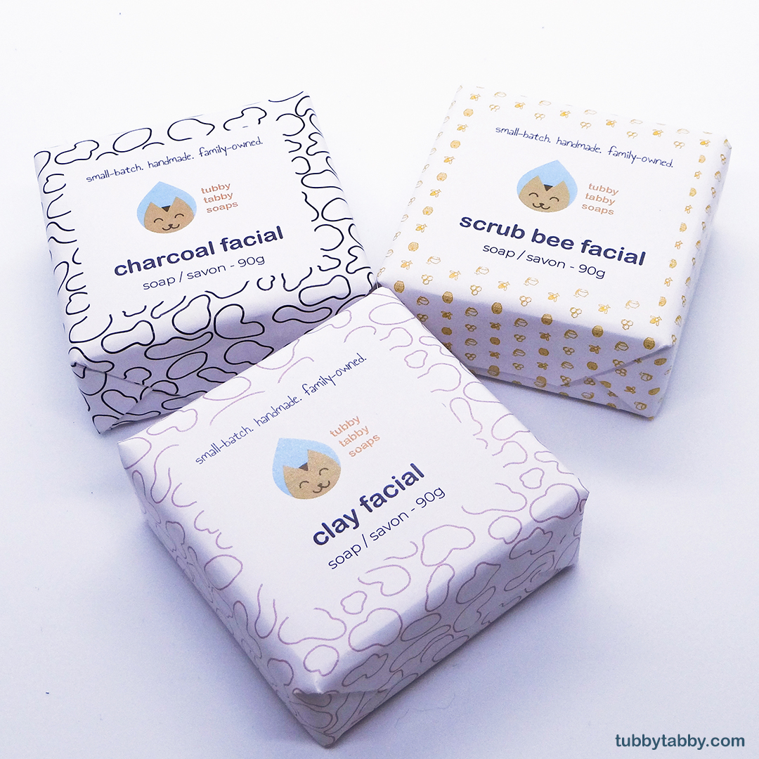 Facial soap sampler pack of handmade soap by Tubby Tabby Soaps