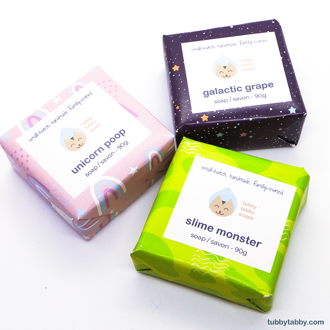 Kids' pack of handmade soaps by Tubby Tabby Soaps