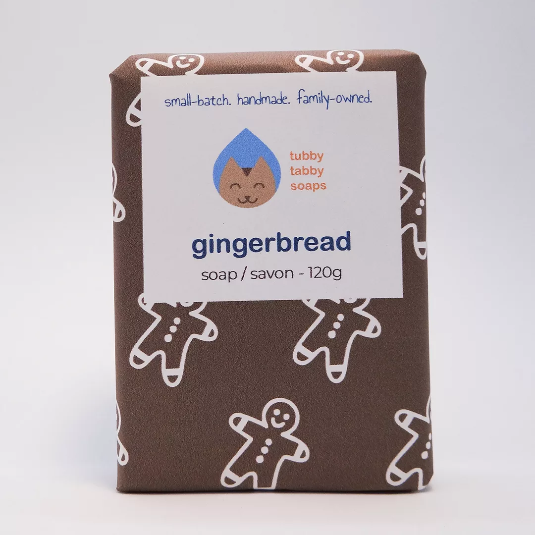 Gingerbread handmade soap by Tubby Tabby Soaps (wrapped)