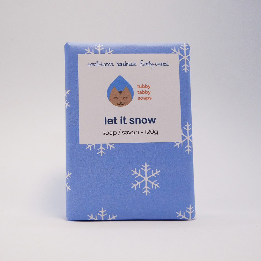 Let It Snow handmade soap by Tubby Tabby Soaps (wrapped)