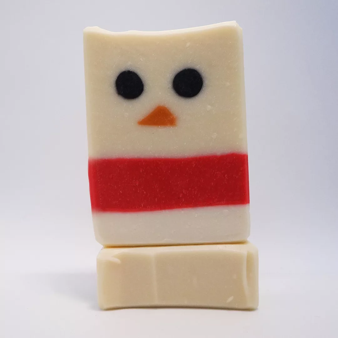 Soapy the Snowman handmade soap by Tubby Tabby Soaps