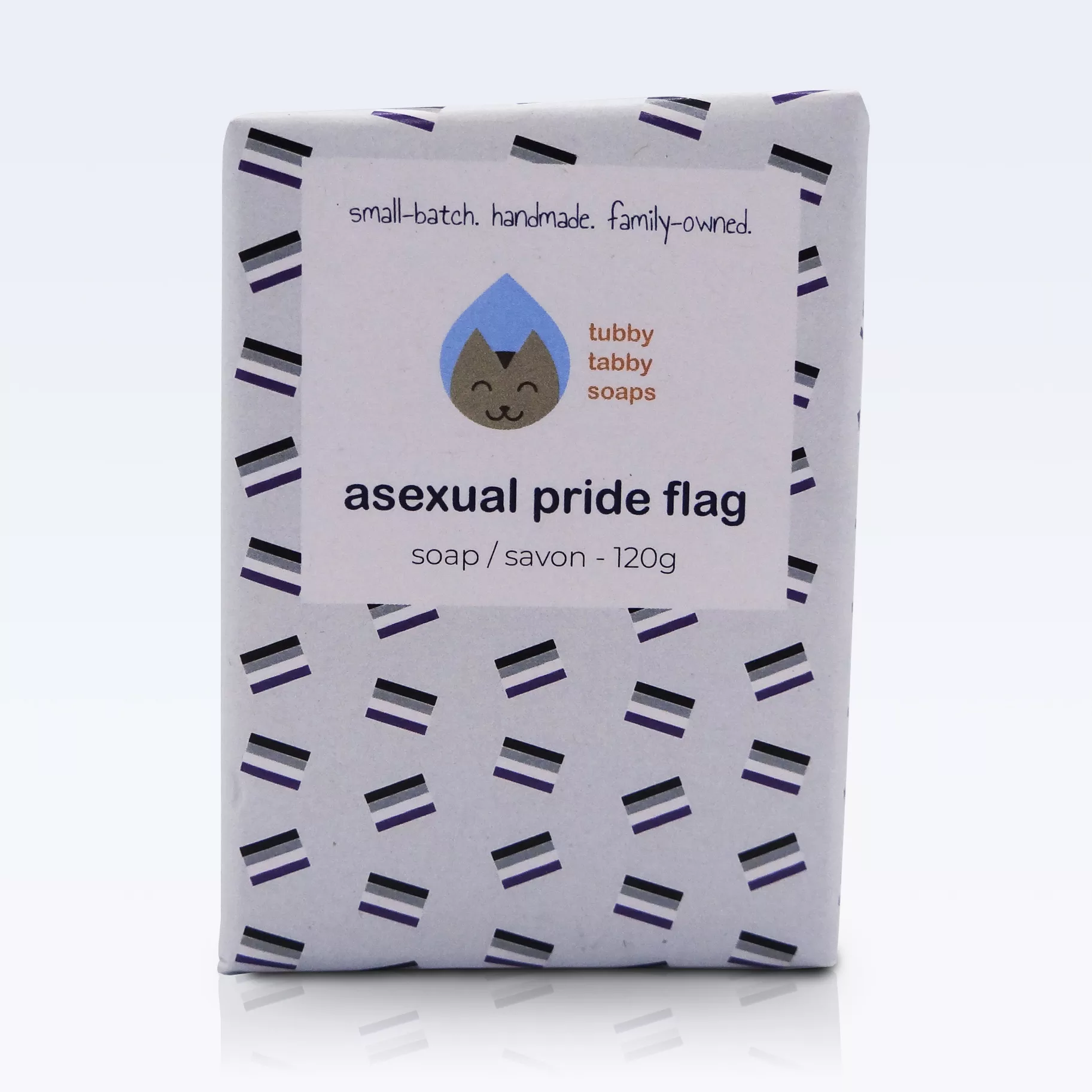 Asexual Pride Flag handmade soap by Tubby Tabby Soaps (wrapped)