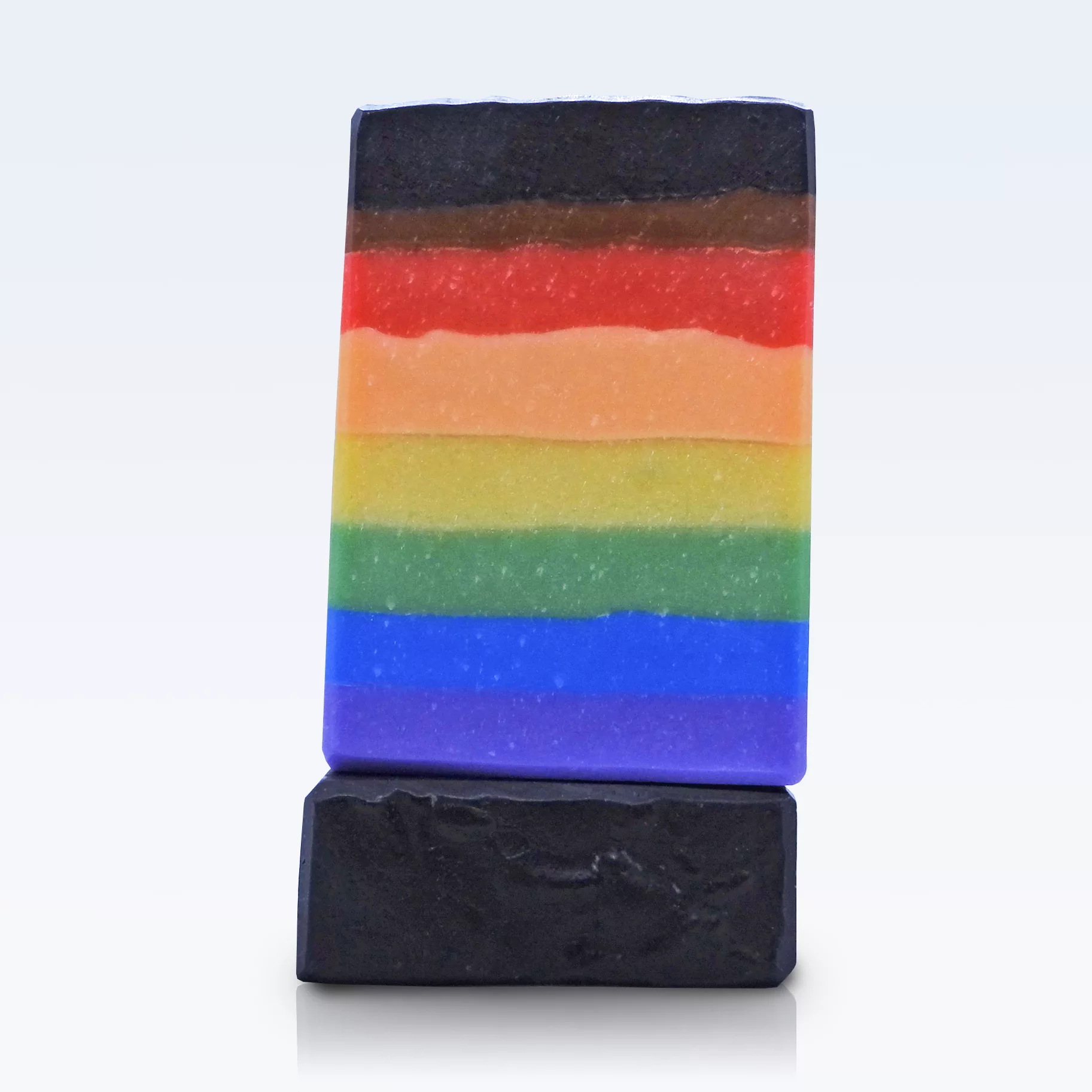 Queer Pride Flag handmade soap by Tubby Tabby Soaps (unwrapped)