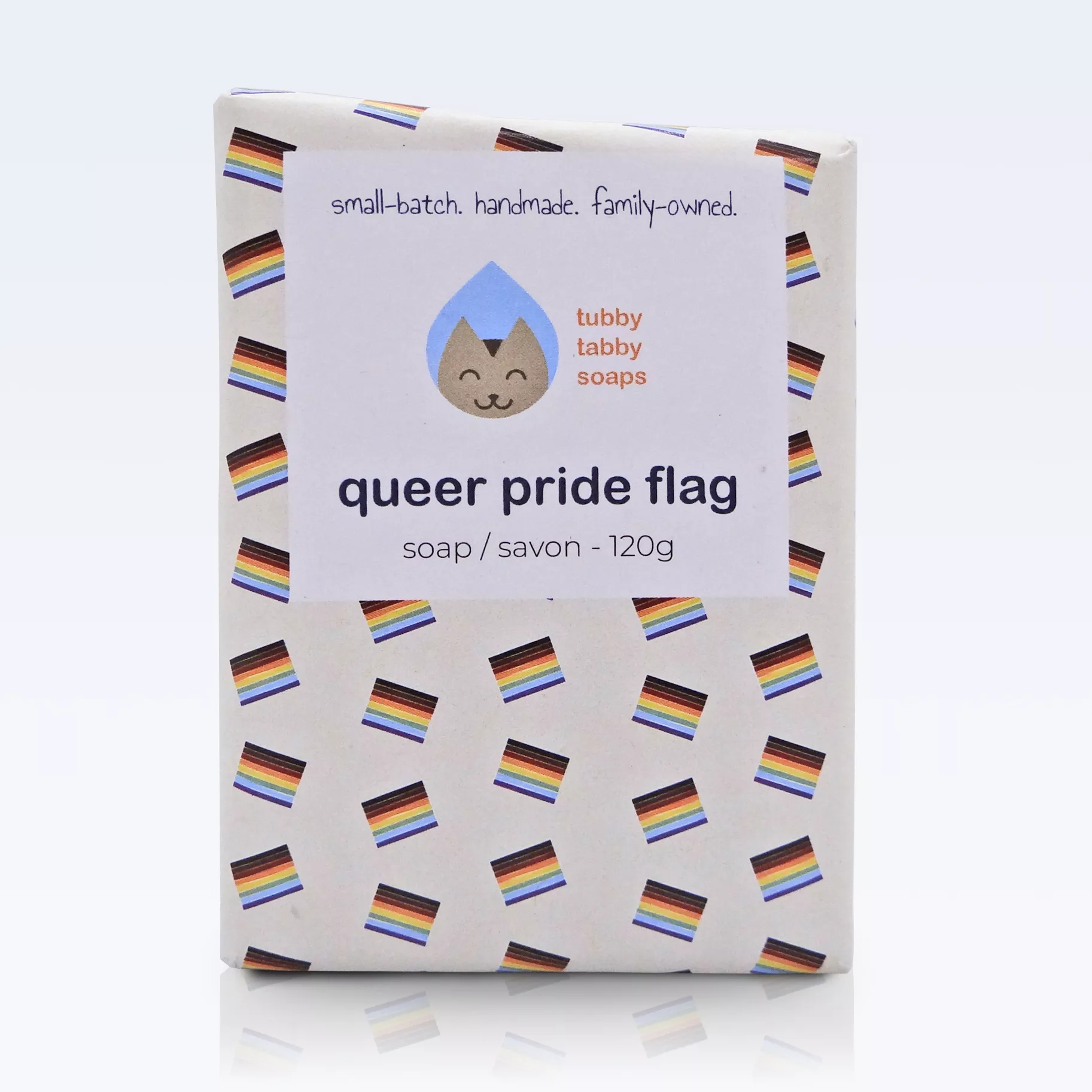 Queer Pride Flag handmade soap by Tubby Tabby Soaps (wrapped)
