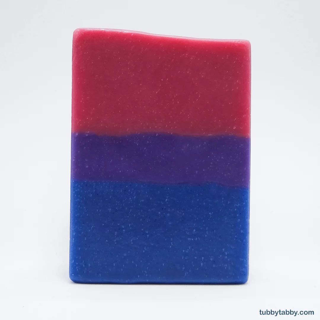 (Bisexual) Bi Pride Flag handmade soap by Tubby Tabby Soaps (web)