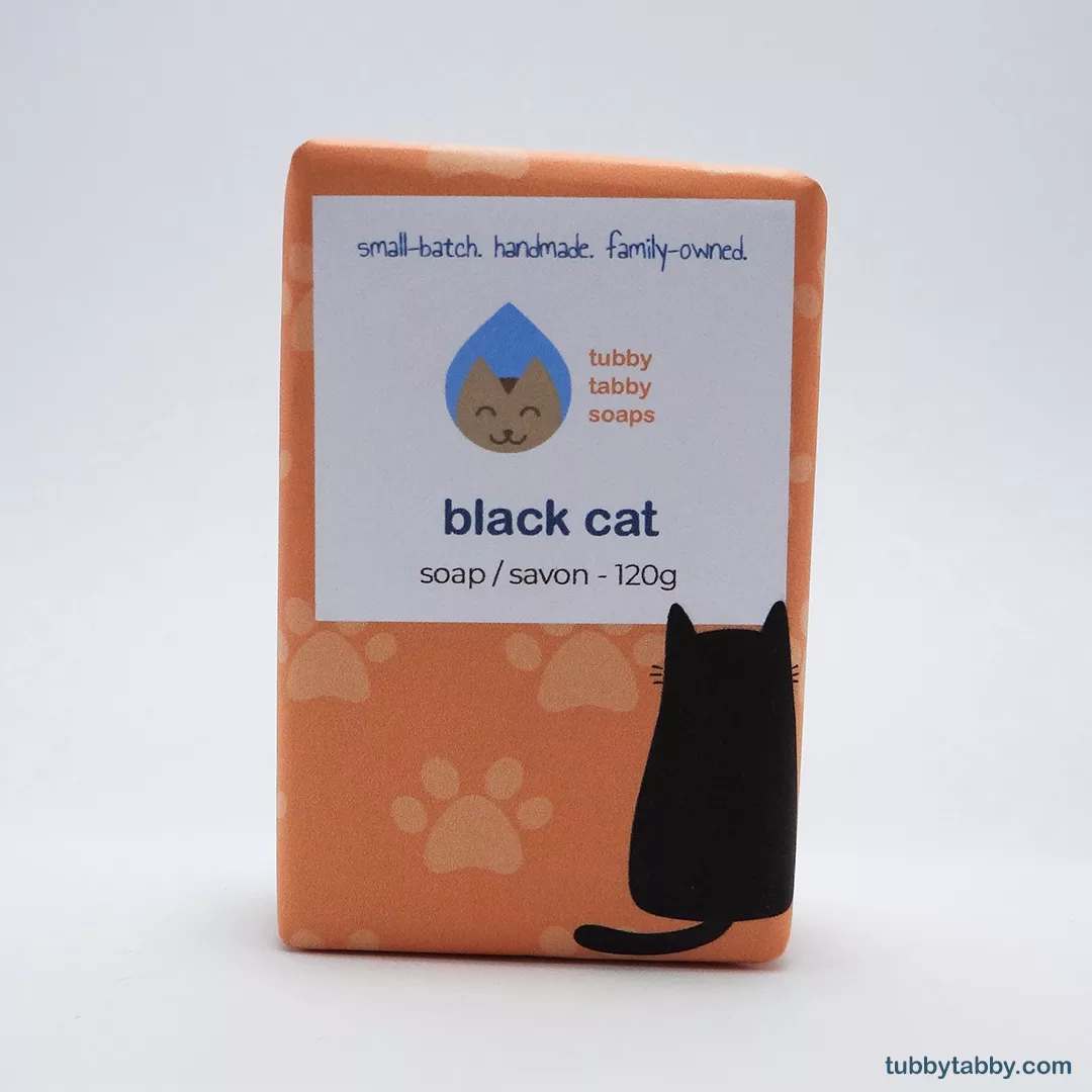 Black Cat handmade soap by Tubby Tabby Soaps (wrapped)(web)